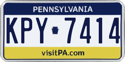 PA license plate KPY7414