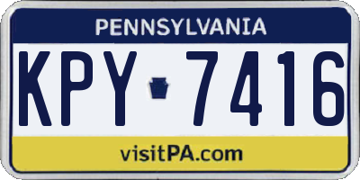 PA license plate KPY7416
