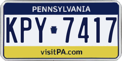 PA license plate KPY7417
