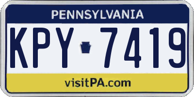 PA license plate KPY7419