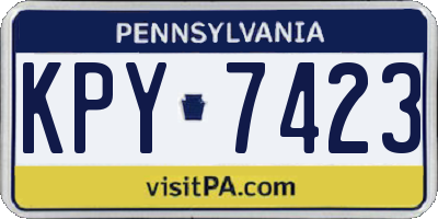 PA license plate KPY7423