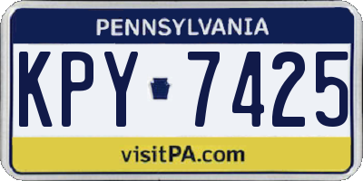 PA license plate KPY7425