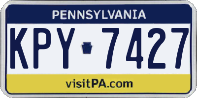 PA license plate KPY7427