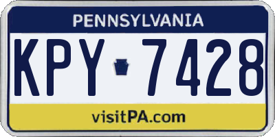 PA license plate KPY7428