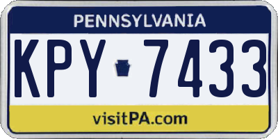 PA license plate KPY7433
