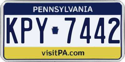 PA license plate KPY7442