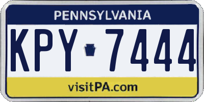 PA license plate KPY7444
