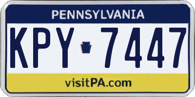 PA license plate KPY7447