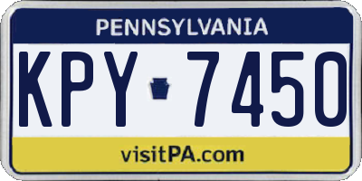 PA license plate KPY7450
