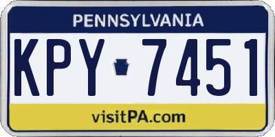 PA license plate KPY7451
