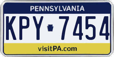 PA license plate KPY7454