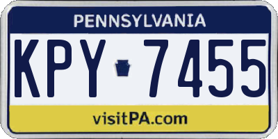 PA license plate KPY7455