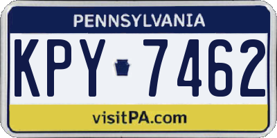 PA license plate KPY7462