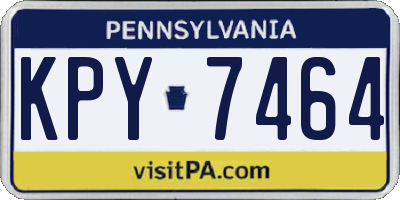 PA license plate KPY7464
