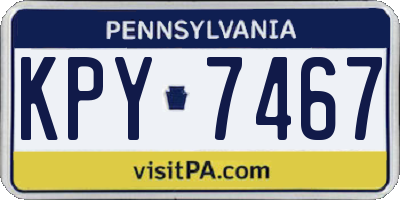 PA license plate KPY7467