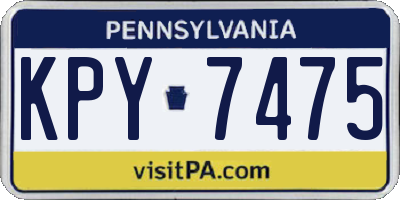 PA license plate KPY7475