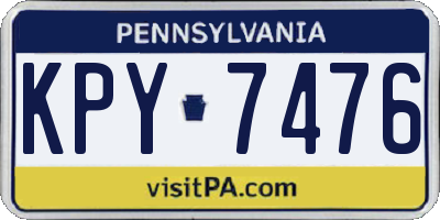 PA license plate KPY7476