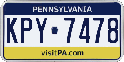 PA license plate KPY7478