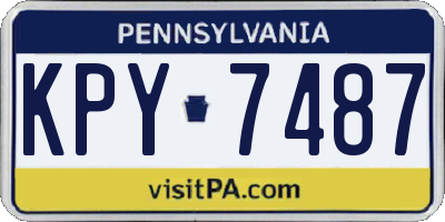PA license plate KPY7487