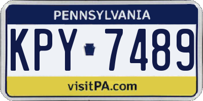 PA license plate KPY7489