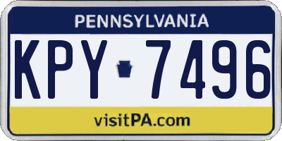 PA license plate KPY7496