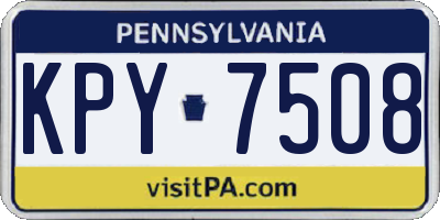 PA license plate KPY7508