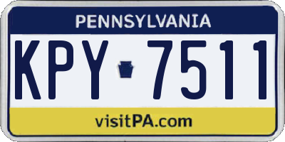 PA license plate KPY7511