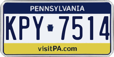 PA license plate KPY7514