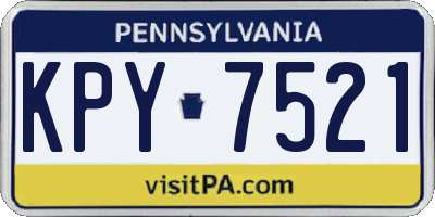 PA license plate KPY7521