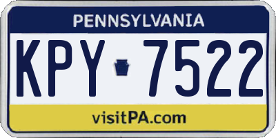 PA license plate KPY7522