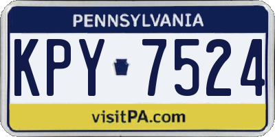 PA license plate KPY7524