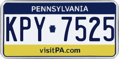 PA license plate KPY7525