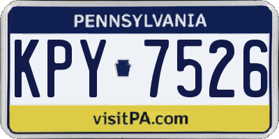 PA license plate KPY7526