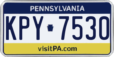 PA license plate KPY7530