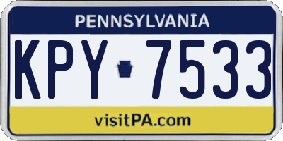 PA license plate KPY7533