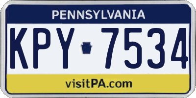 PA license plate KPY7534