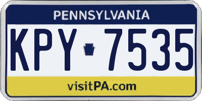 PA license plate KPY7535