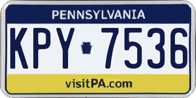 PA license plate KPY7536