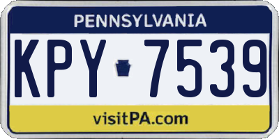 PA license plate KPY7539