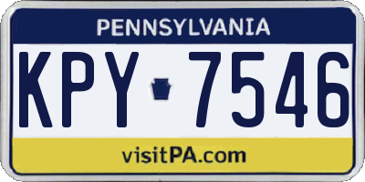 PA license plate KPY7546
