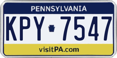 PA license plate KPY7547