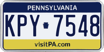 PA license plate KPY7548