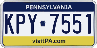 PA license plate KPY7551