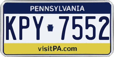 PA license plate KPY7552
