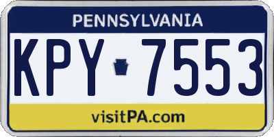 PA license plate KPY7553