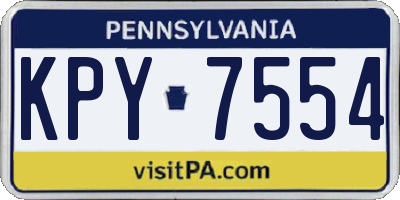 PA license plate KPY7554
