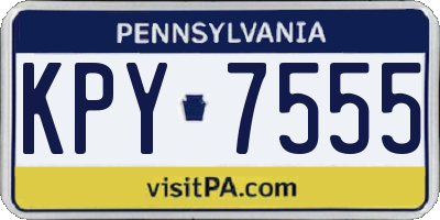 PA license plate KPY7555