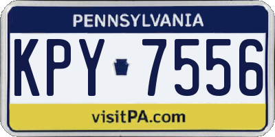 PA license plate KPY7556