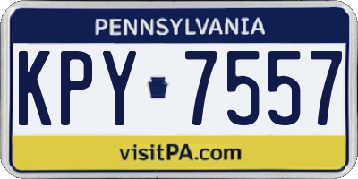 PA license plate KPY7557