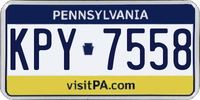 PA license plate KPY7558